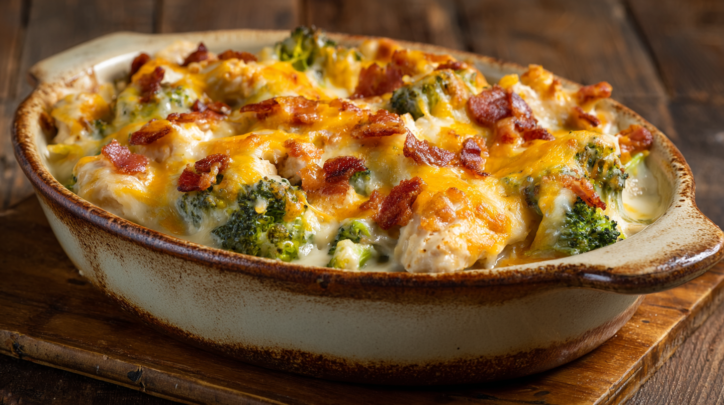 Gratin de poulet au bacon, cheddar, mozzarella et sauce ranch