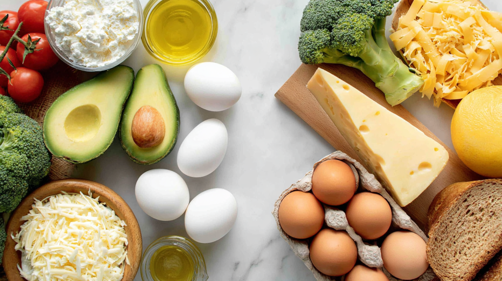 ingretients cetogenes pour un régime ultra réduit en sucres lents et rapides