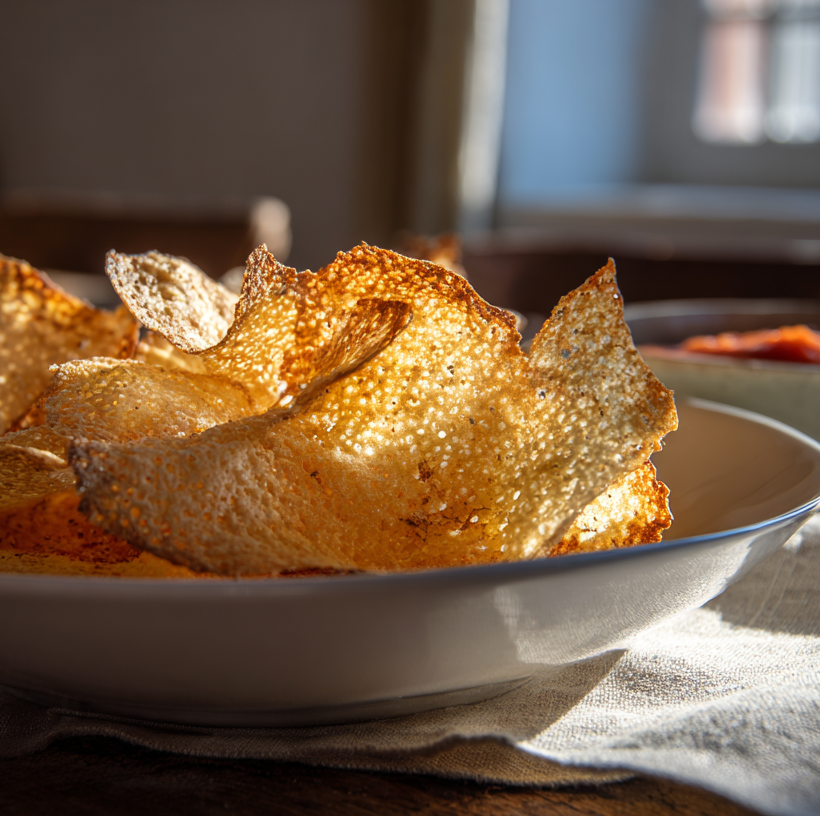Chips au parmesan, alternative cétogènes aux chips de pommes de terre
