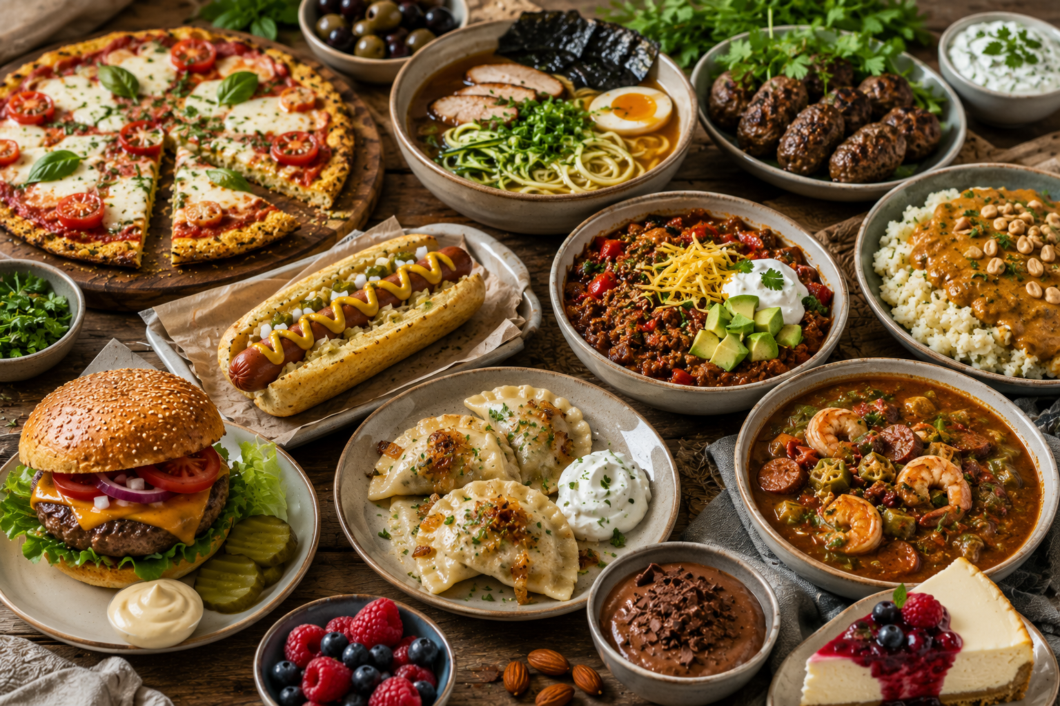 Cuisine du monde cétogène, plats venus du monde entiers adaptés pour être keto-friendly