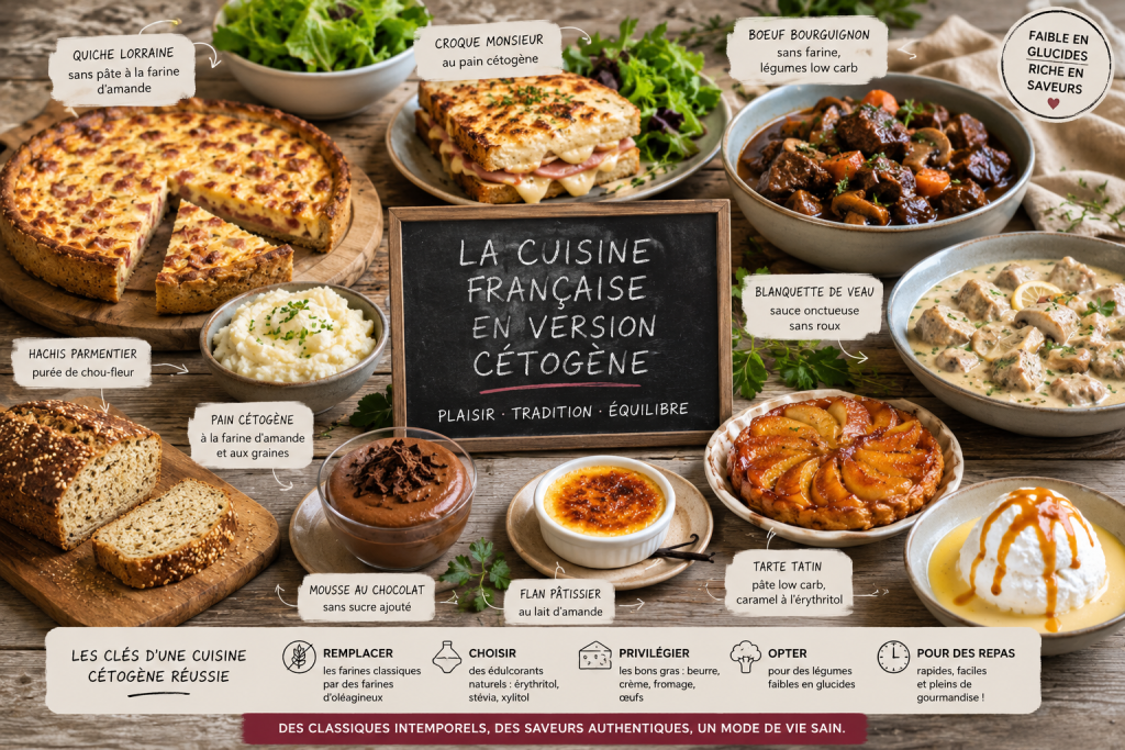 Cuisine française en version cétogène, comment adapter les plats iconiques de la gastronomie francaise en version kéto